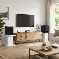 Functional White Speaker Stands Pair for Home Use 30x30x40 cm