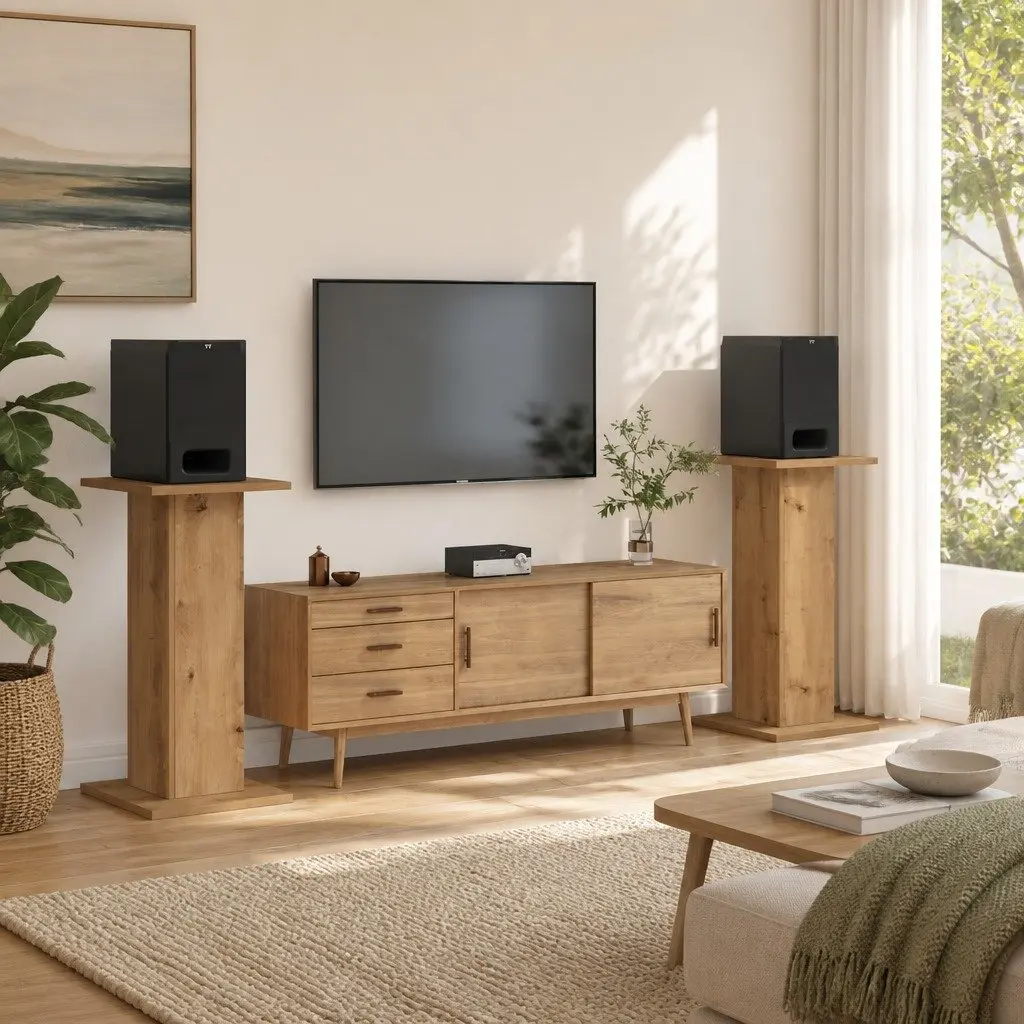 Speaker Stands Audio Equipment Support Engineered Wood Brown 30x30x60 cm 2 Pieces