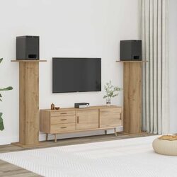 Practical Brown Speaker Stands for Home Use