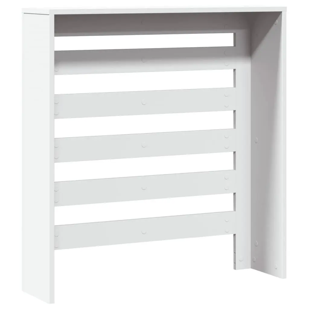 Radiator Cover White 78 x 20 x 82 cm Slatted Cabinet Heater Shelf Living Room