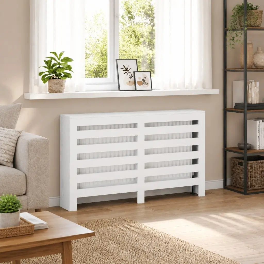 White Radiator Cover with Modern Style