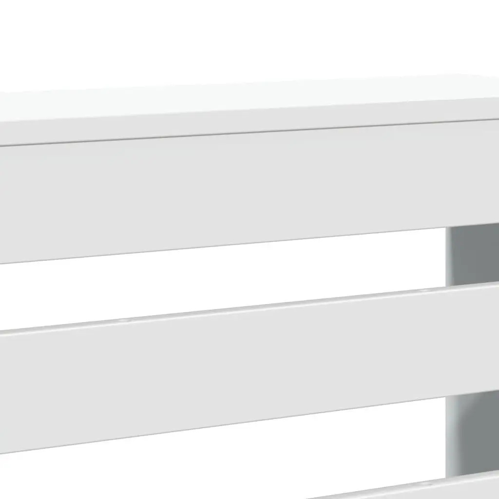Radiator Cover White 205 x 21.5 x 83.5 cm Slatted Cabinet Shelf Living Room