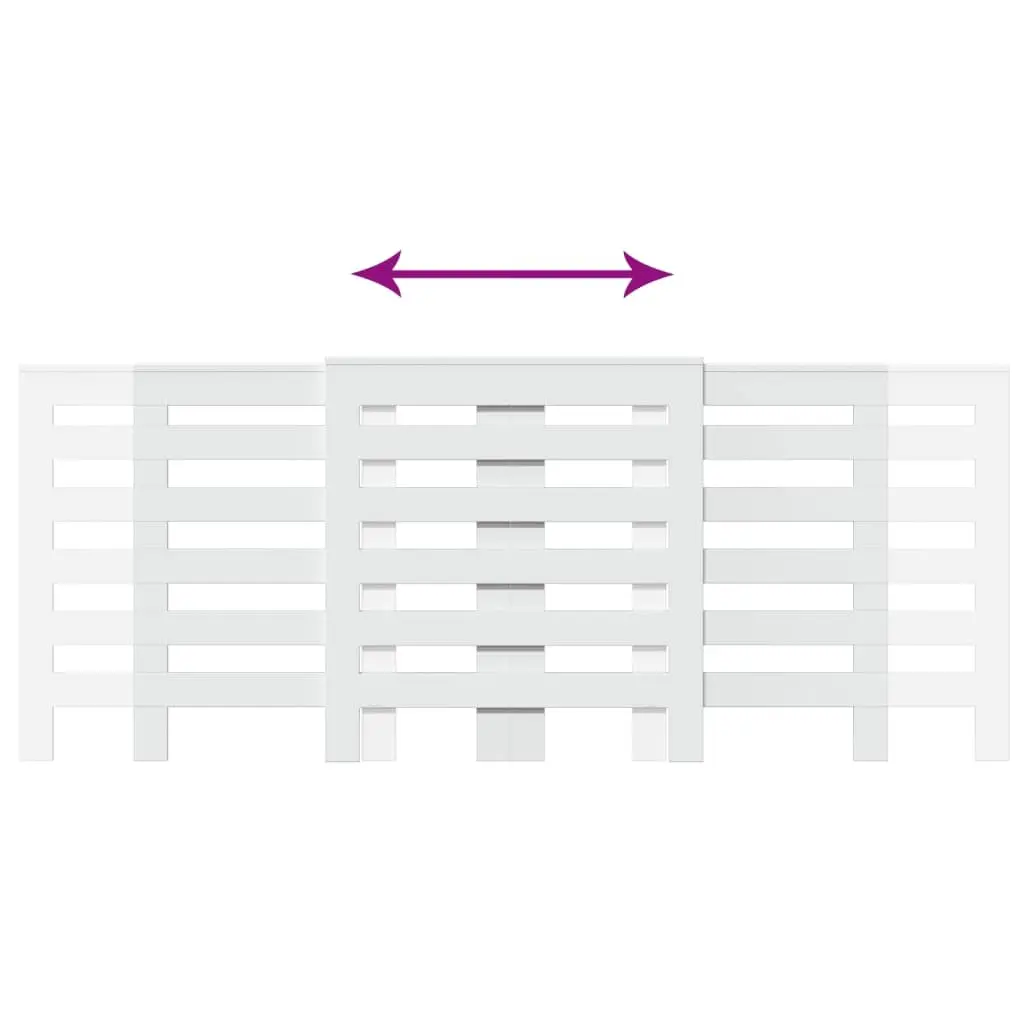 Radiator Cover White 205 x 21.5 x 83.5 cm Slatted Cabinet Shelf Living Room