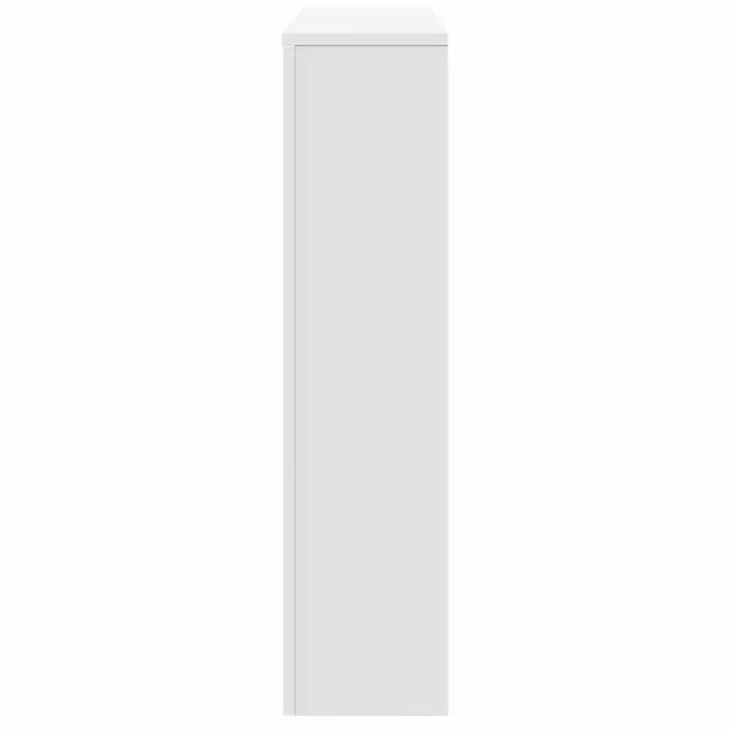 Radiator Cover White 149 x 20 x 82 cm Slatted Cabinet with Shelf Living Room