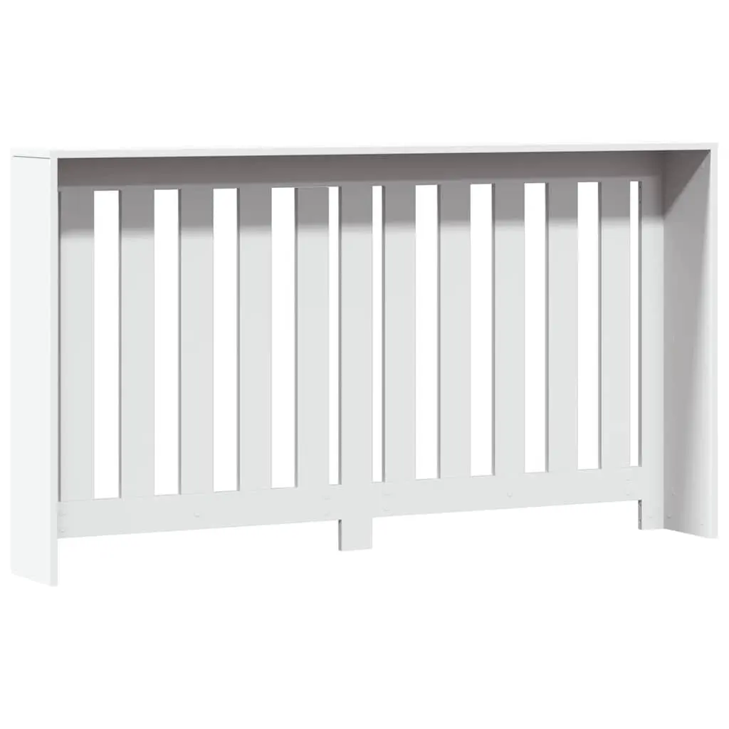 Radiator Cover White 149 x 20 x 82 cm Slatted Cabinet with Shelf Living Room