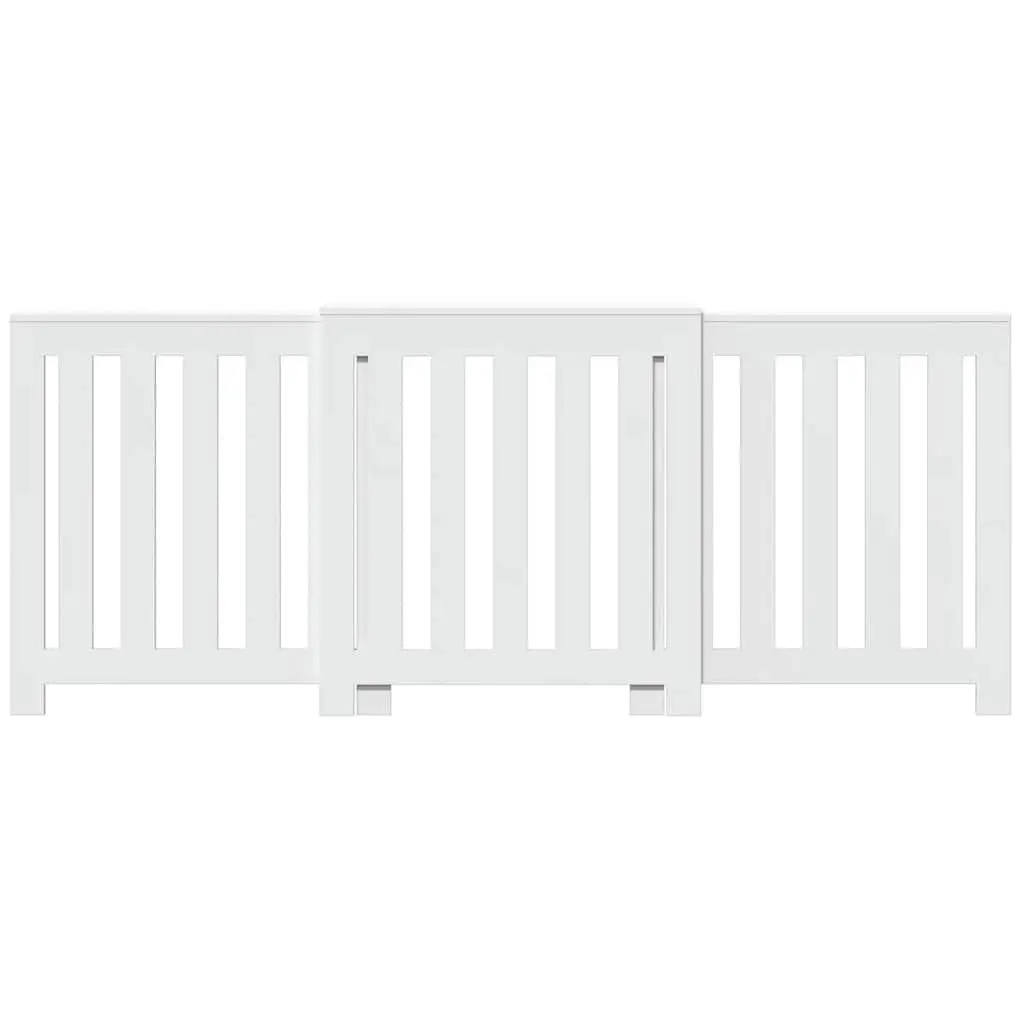 Radiator Cover White 205 x 21.5 x 83.5 cm Slatted Cabinet Shelf Living Room