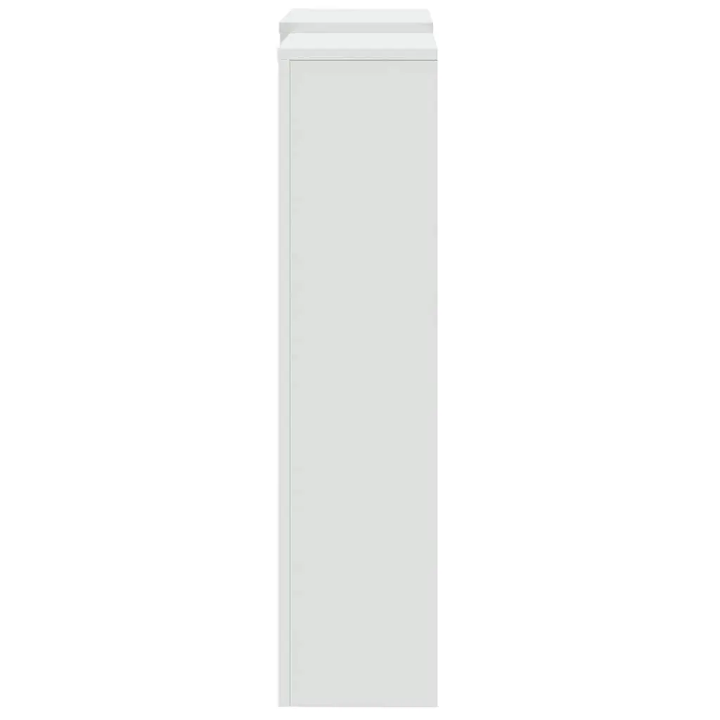 Radiator Cover White 205 x 21.5 x 83.5 cm Slatted Cabinet Shelf Living Room