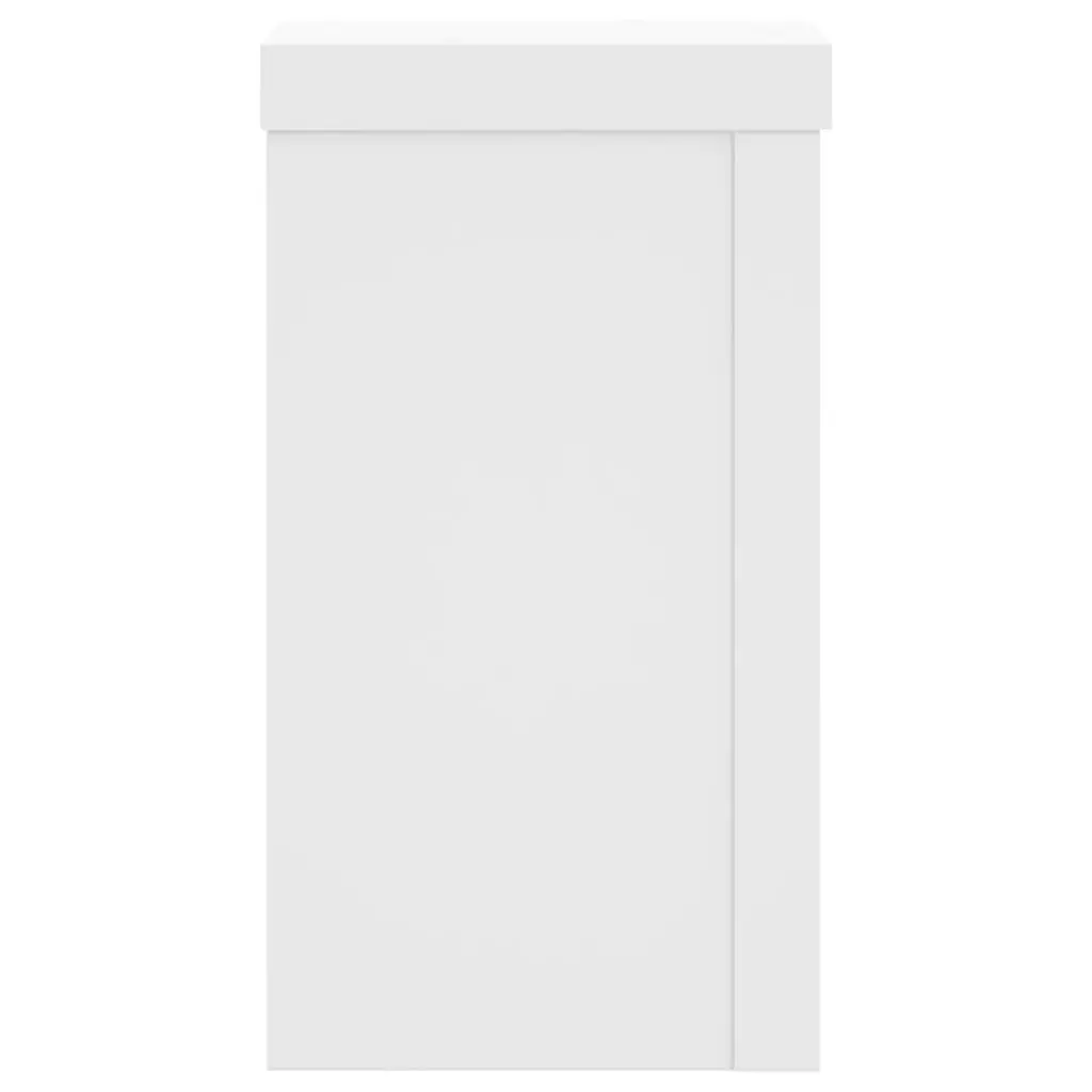 Plant Stands Engineered Wood White 10cm x 10cm x 18cm Modern Minimalist 2 Piece Set