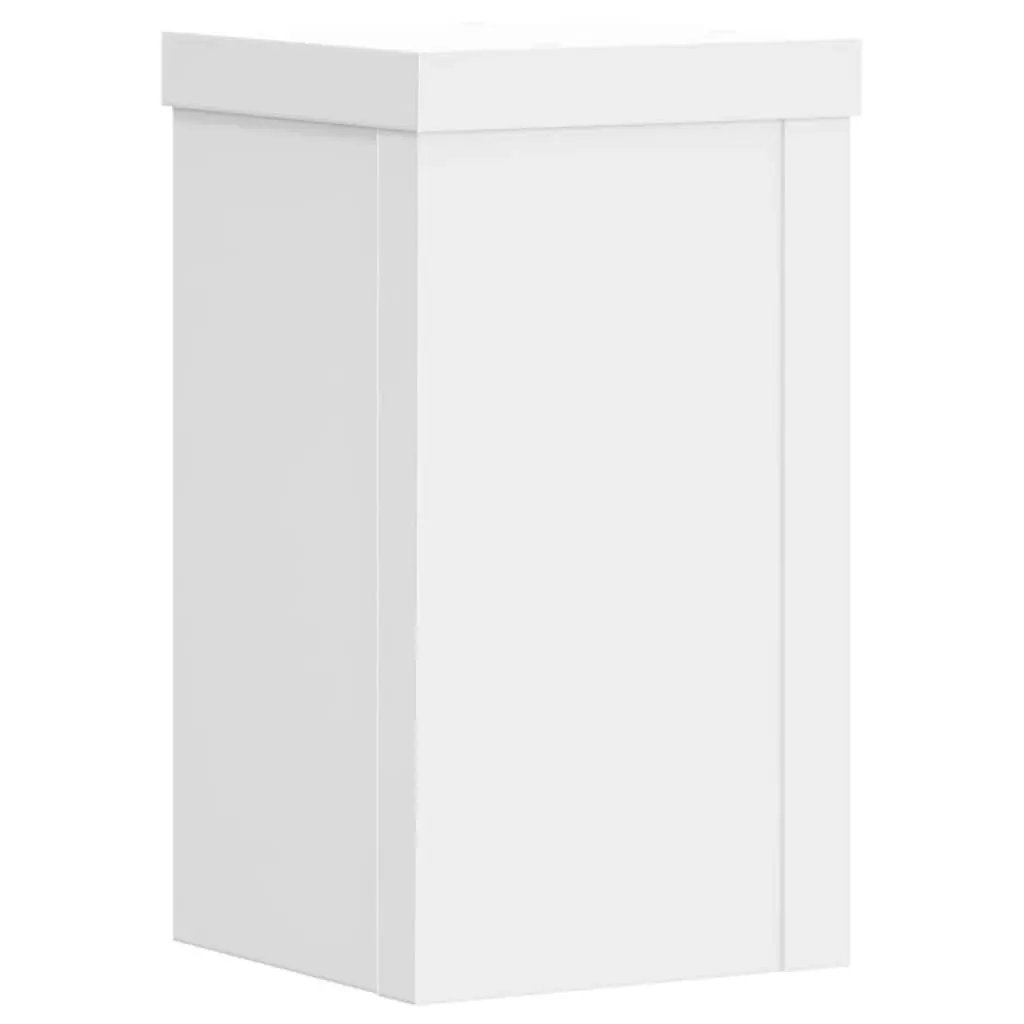 Plant Stands Engineered Wood White 10cm x 10cm x 18cm Modern Minimalist 2 Piece Set
