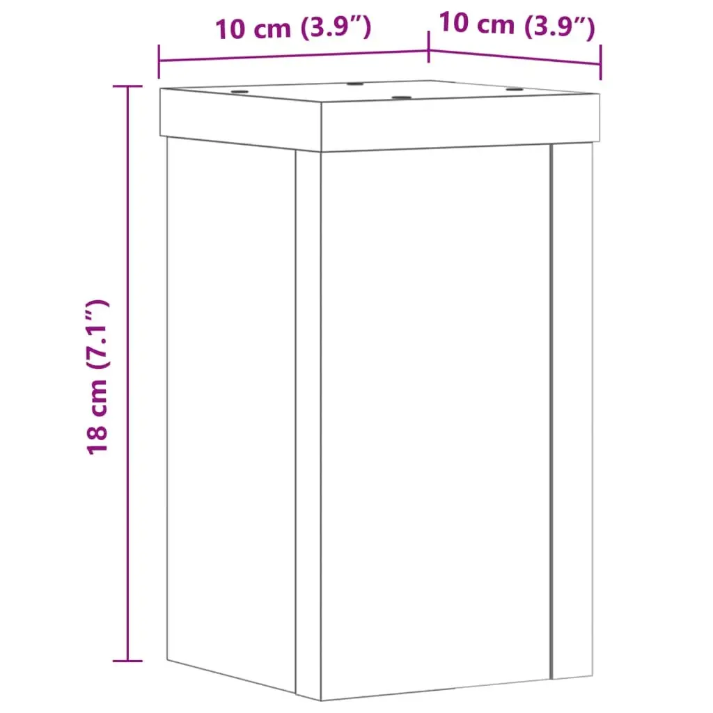 Plant Stands Engineered Wood White 10cm x 10cm x 18cm Modern Minimalist 2 Piece Set