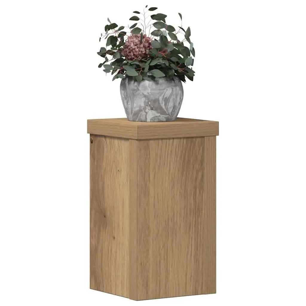 Plant Stands 2 pcs Brown Engineered Wood 10x10x18 cm Flower Pot Display