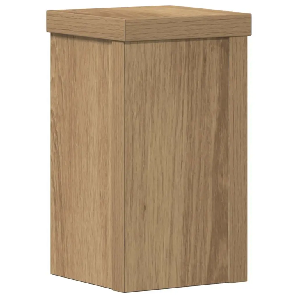 Plant Stands 2 pcs Brown Engineered Wood 10x10x18 cm Flower Pot Display