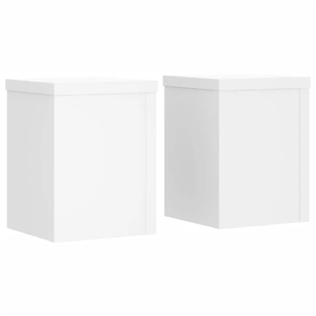 Plant Stands Engineered Wood 15x15x20 cm White 2 Piece