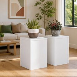 Practical White Plant Stands for Your Home 20x20x30 cm