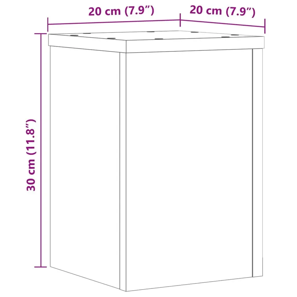 Plant Stands Engineered Wood 20x20x30 cm White 2 Piece