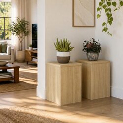 Functional Sonoma Oak Plant Stands, Ideal for Home Use