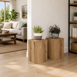 Plant Stands 2 pcs Brown 20x20x30 cm Engineered Wood Flower Pot Display