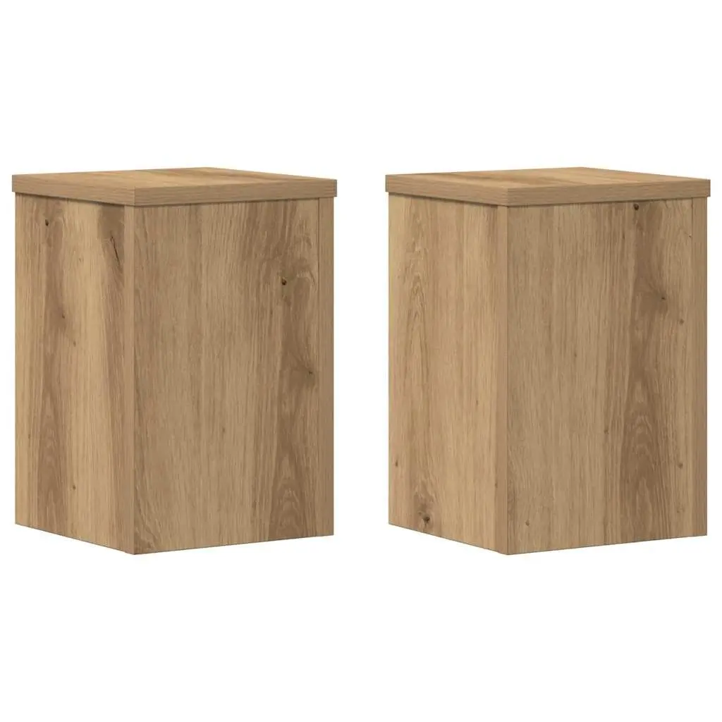 Plant Stands 2 pcs Brown 20x20x30 cm Engineered Wood Flower Pot Display