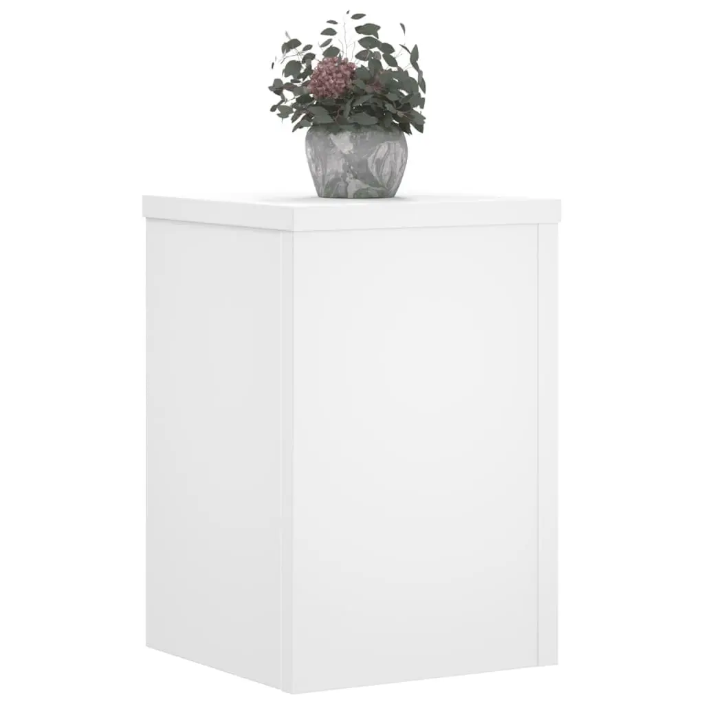 White Plant Stands 25x25x35cm Engineered Wood Minimalist Display 2 Piece Set