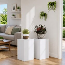 Practical Plant Stands – 2 pcs White 30x30x50 cm for Home Use