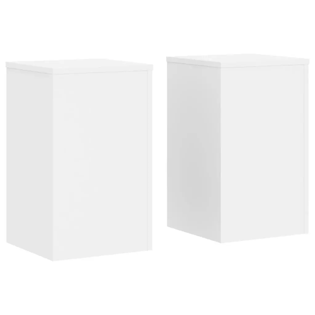 Plant Stands Engineered Wood White 30x30x50cm 2 Pieces Indoor Display for Plants and Decor