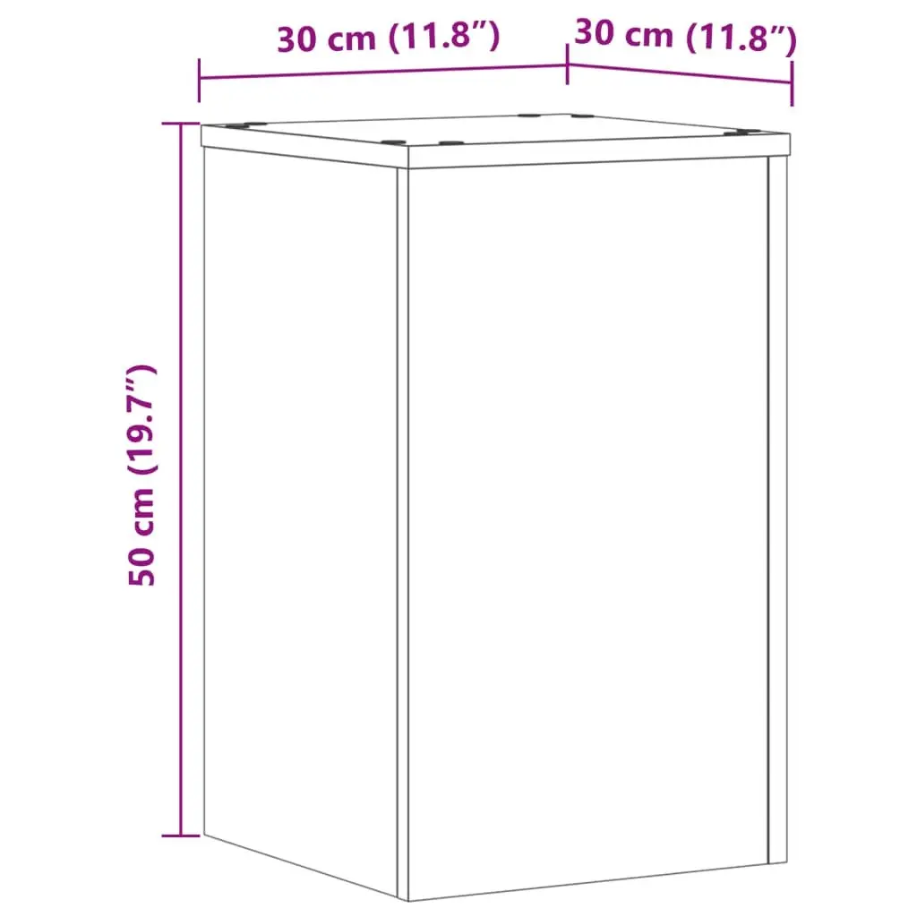 Plant Stands Engineered Wood 30x30x50cm Brown Sonoma Oak Set of 2 Flower Pot Display