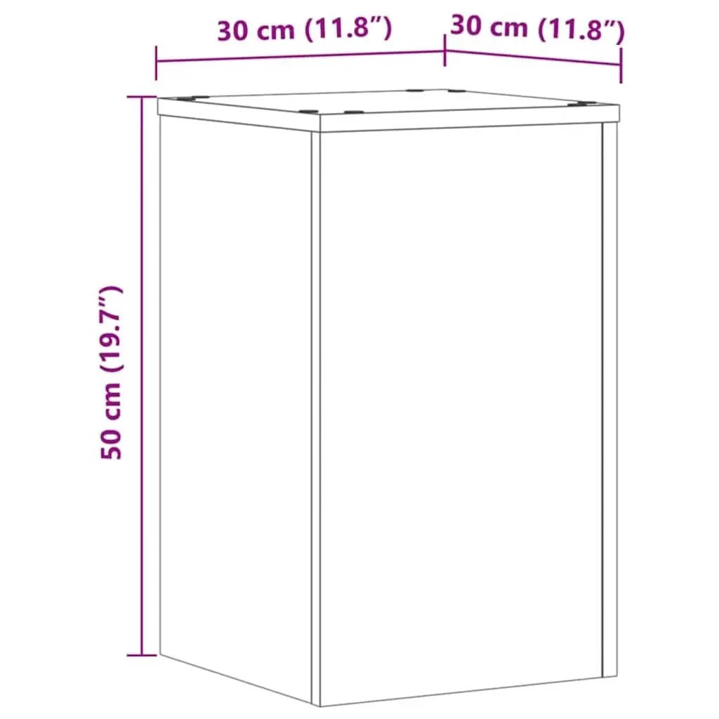 Plant Stand 30x30x50 cm Engineered Wood Brown 2 Piece Flower Display Holder