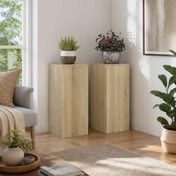 Practical 2-Piece Brown Plant Stands for Your Home