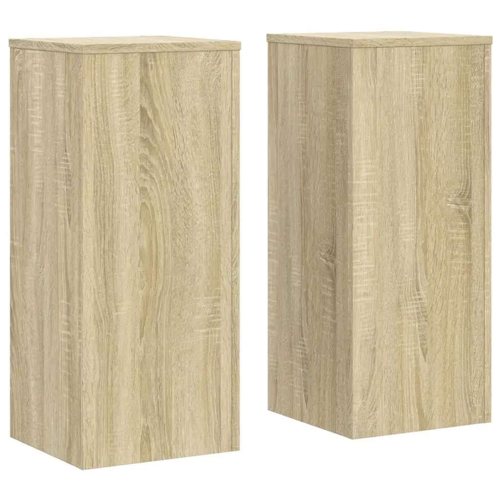 Plant Stands Engineered Wood 30x30x70 cm Brown 2 Piece Flower Display Holder