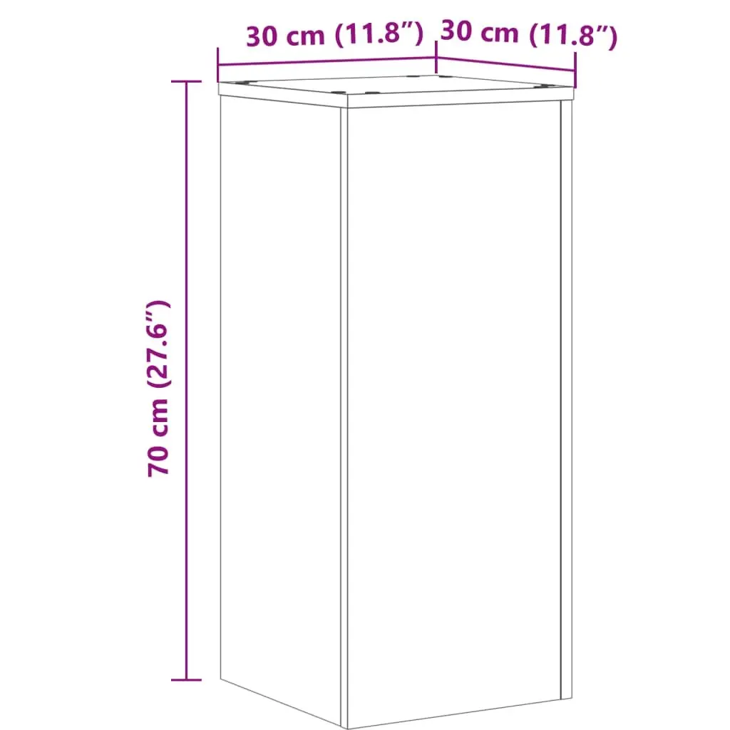 Plant Stands Engineered Wood 30x30x70 cm Brown 2 Piece Flower Display Holder