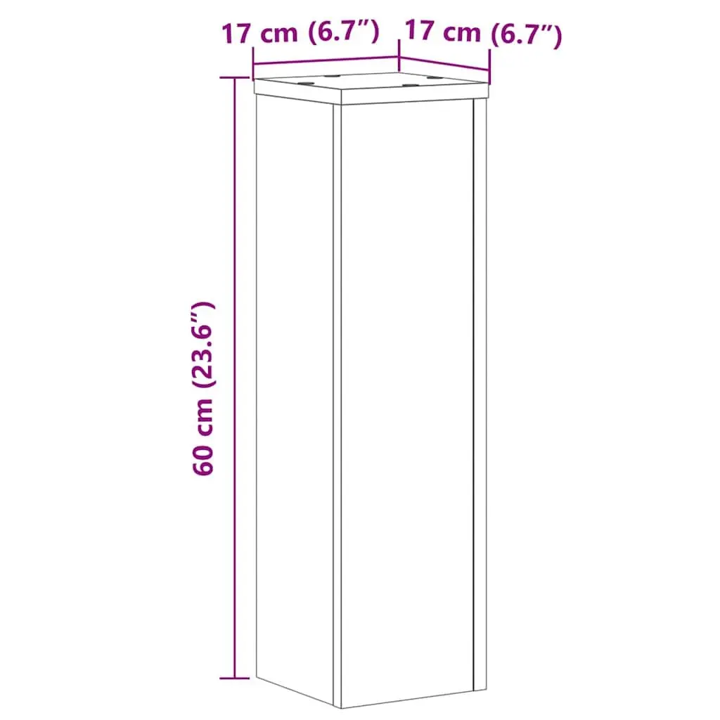 Plant Stands Engineered Wood 17x17x60 cm White 2 Piece