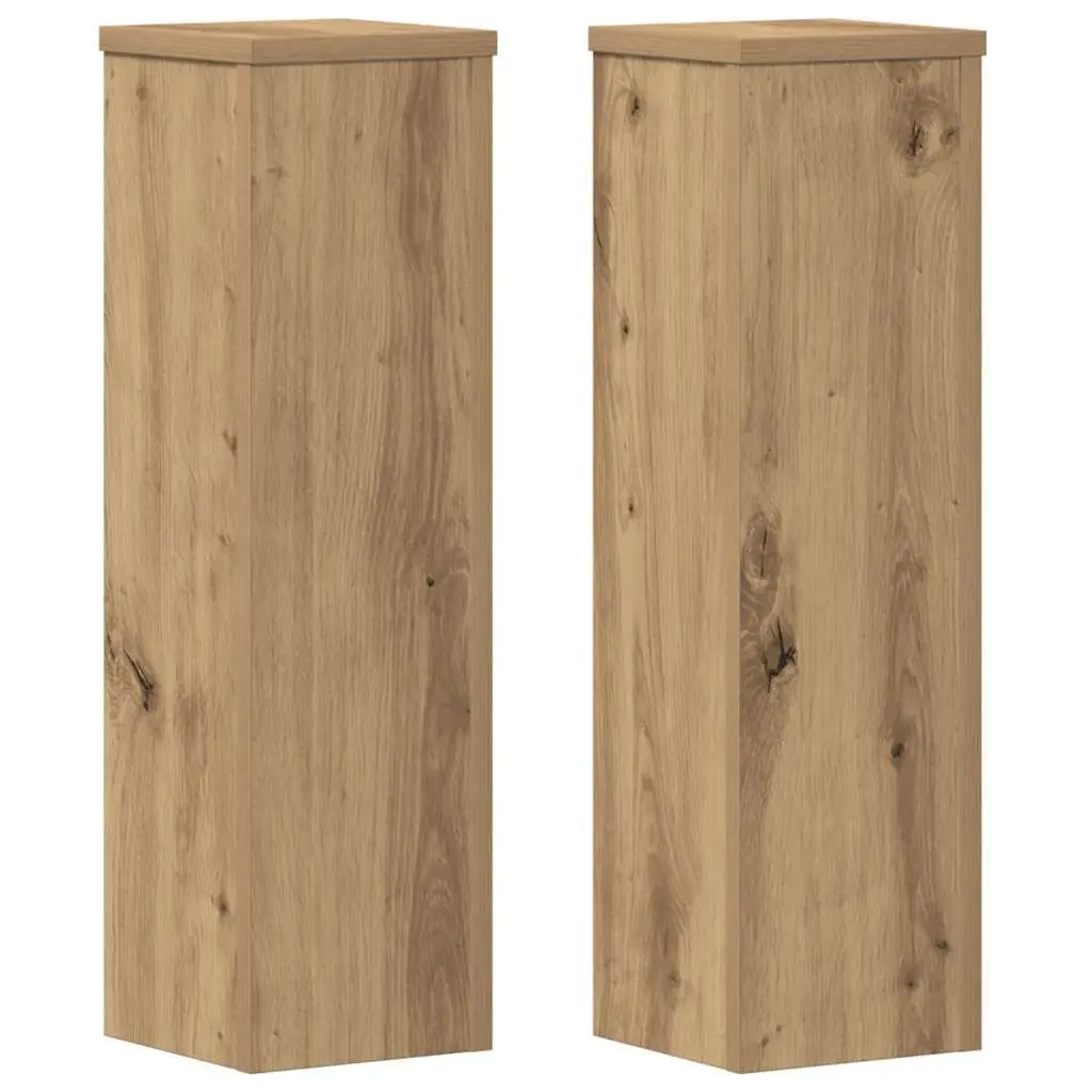 Plant Stands Brown Engineered Wood 17x17x60 cm Display Set of 2