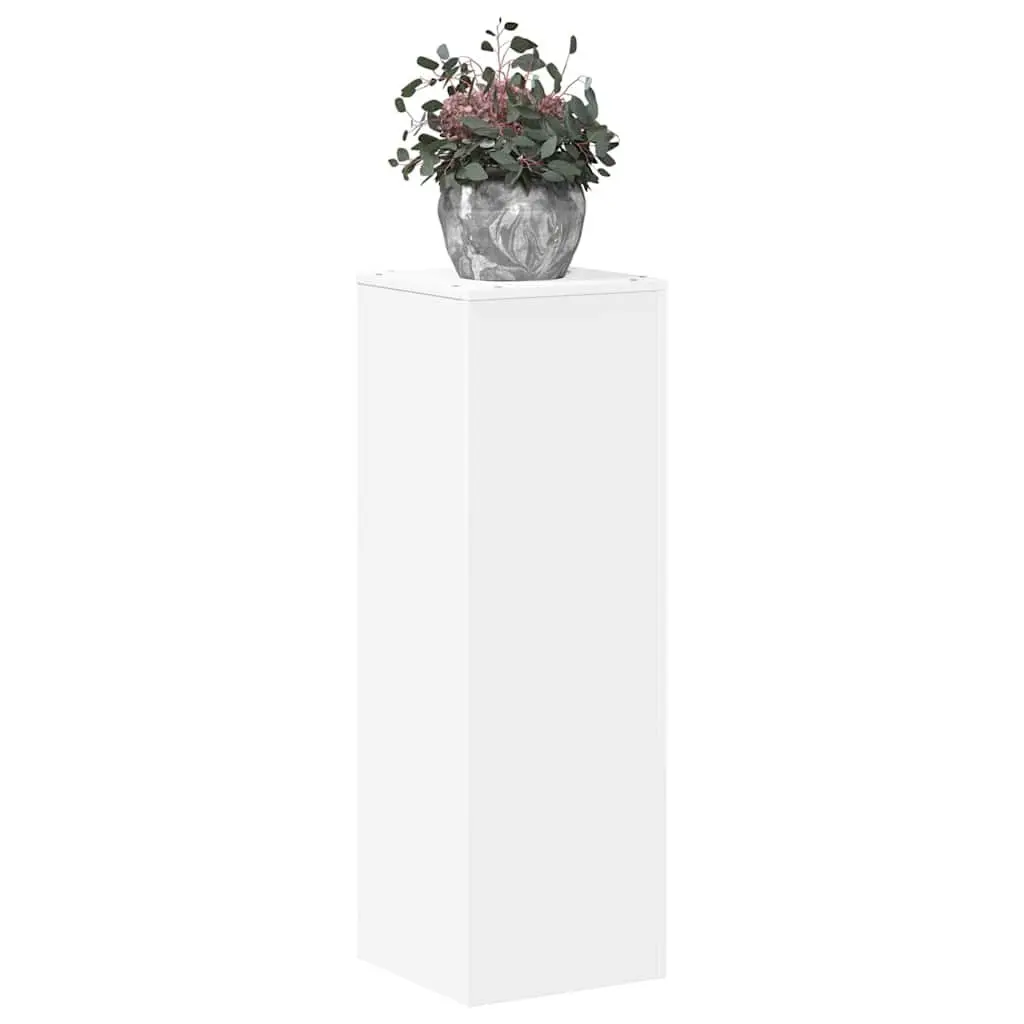 Tall Plant Holder Engineered Wood White Display Stand Indoor Outdoor 33x33x100cm
