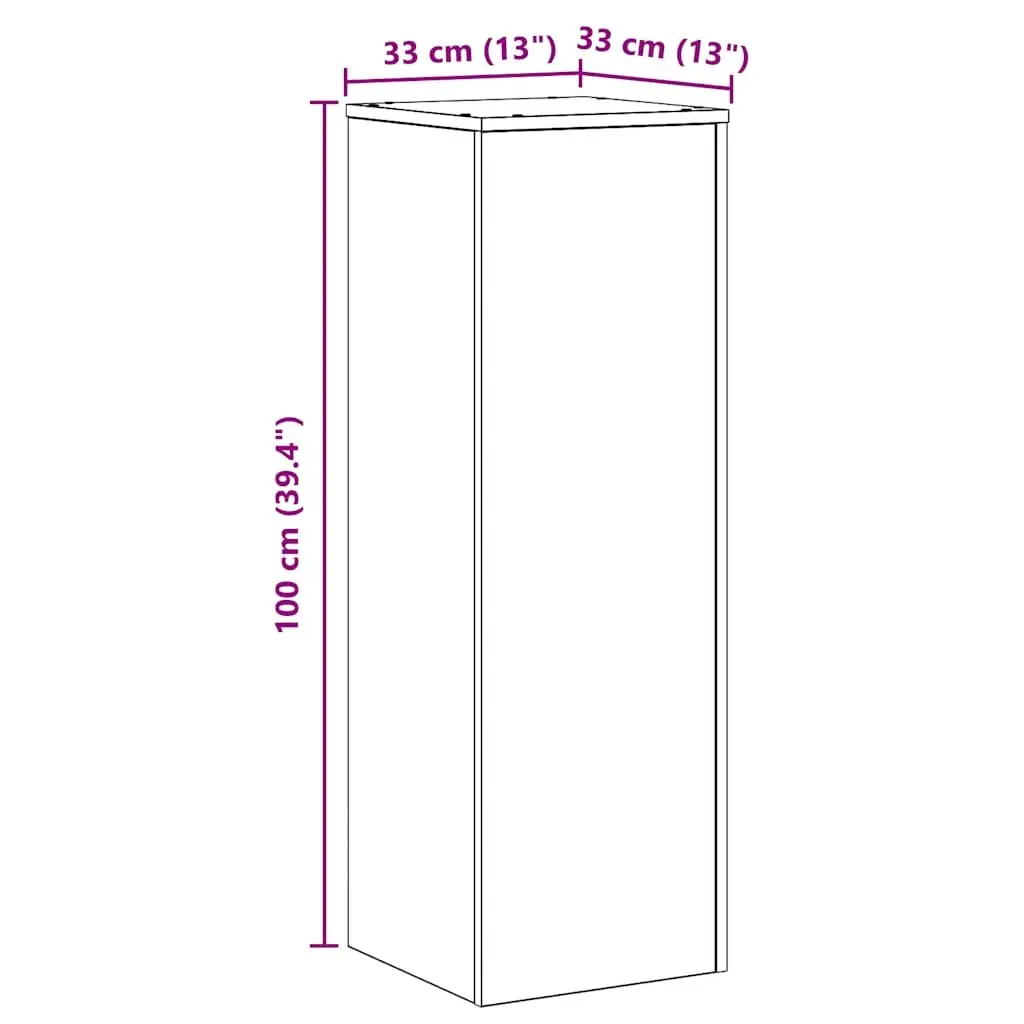 Plant Stand Engineered Wood Brown 33x33x100cm Flower Pot Display Garden Home
