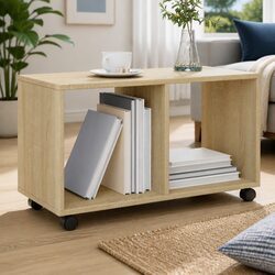 Versatile Sonoma Oak Rolling Cabinet for Everyday Use