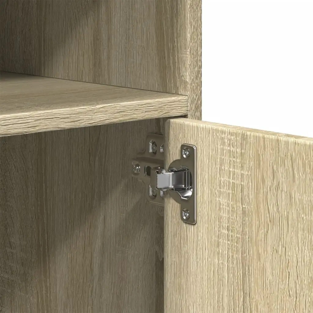 Rolling Cabinet with Shelves & Doors Brown Storage Furniture 60x48x81cm