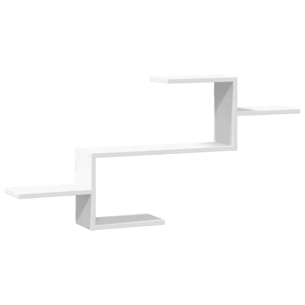 Floating Shelf Engineered Wood Storage Display White 104cm x 15cm x 49cm