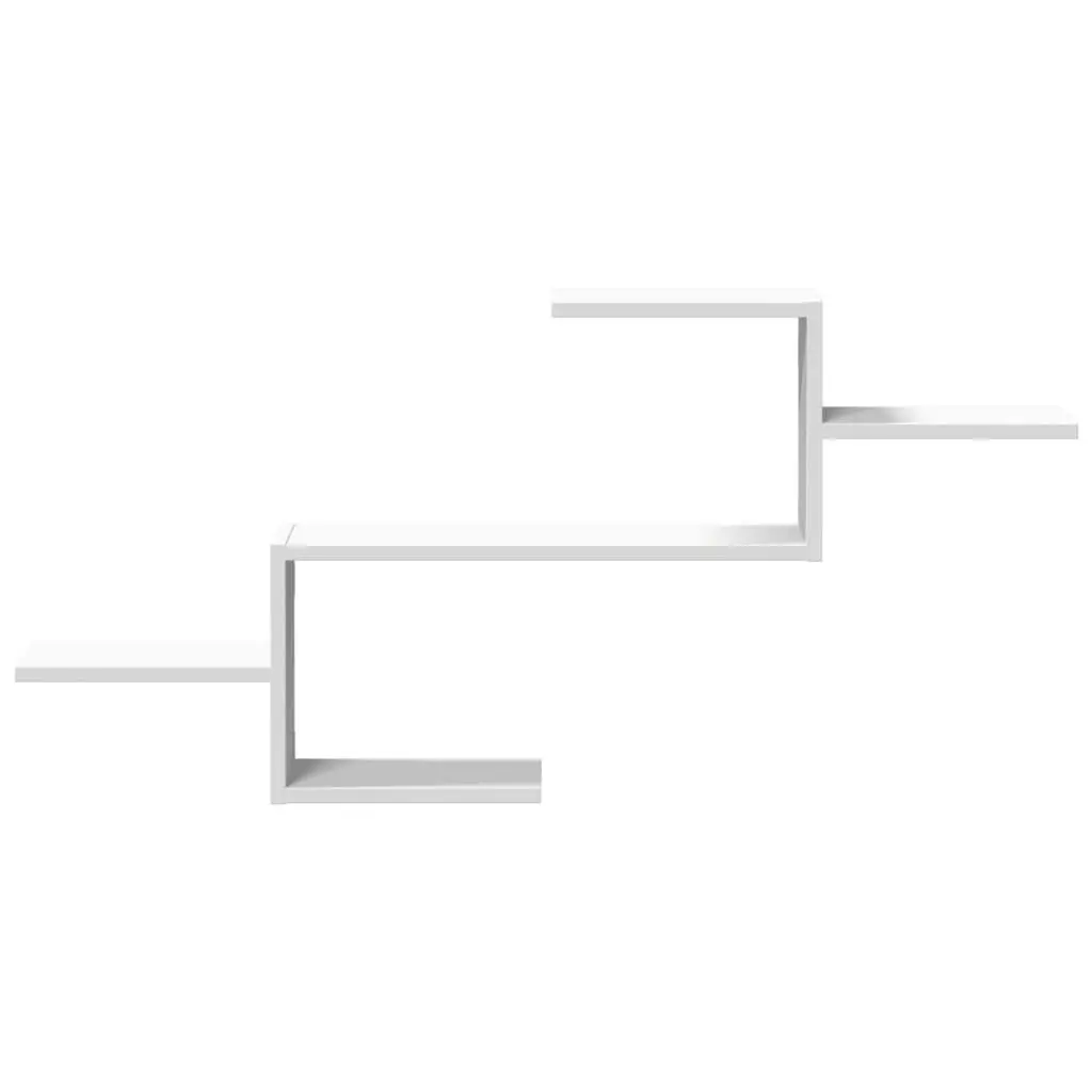 Floating Shelf Engineered Wood Storage Display White 104cm x 15cm x 49cm