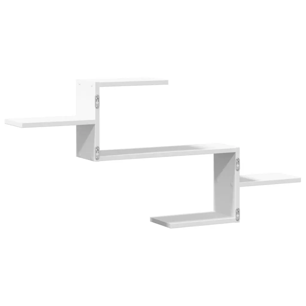 Floating Shelf Engineered Wood Storage Display White 104cm x 15cm x 49cm