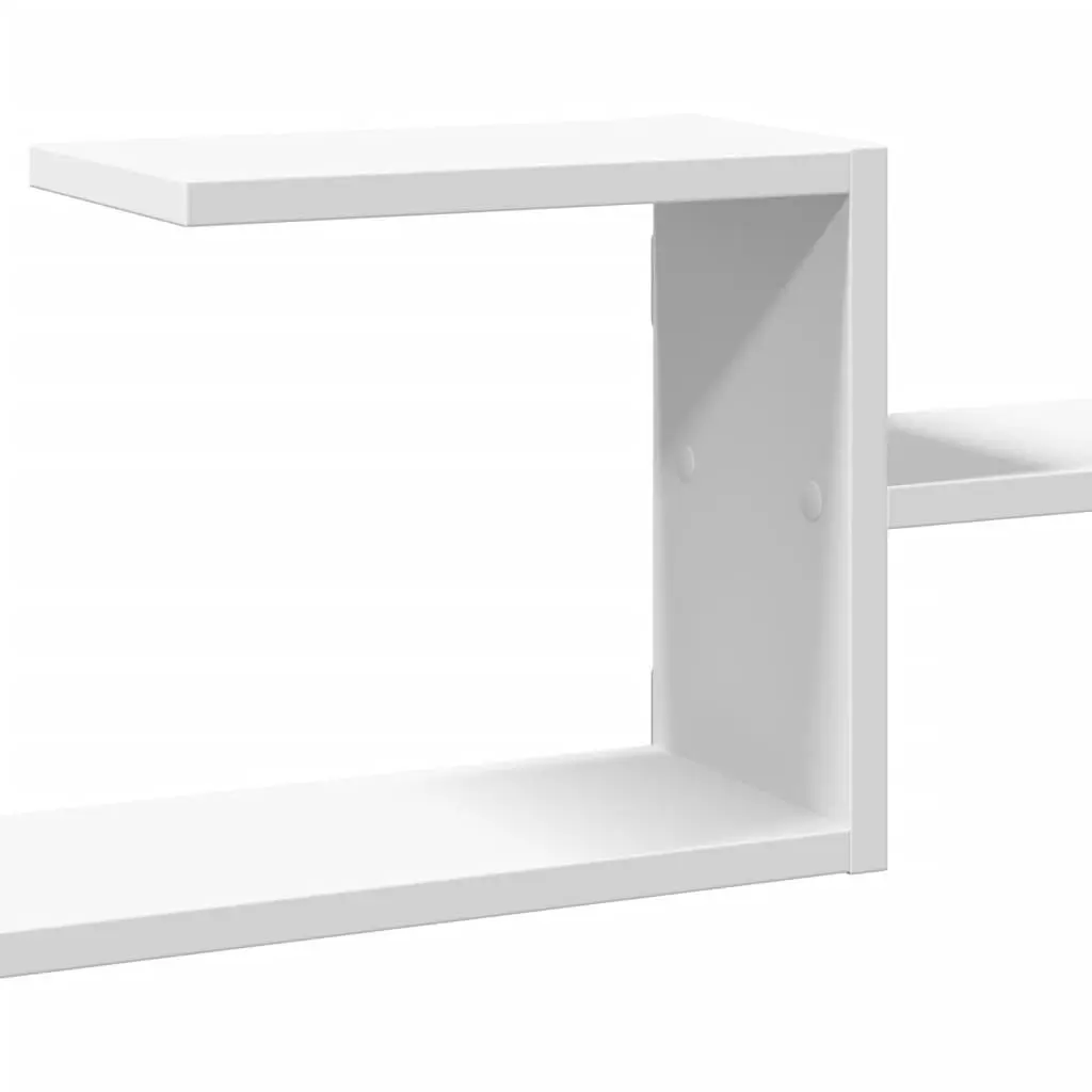 Floating Shelf Engineered Wood Storage Display White 104cm x 15cm x 49cm