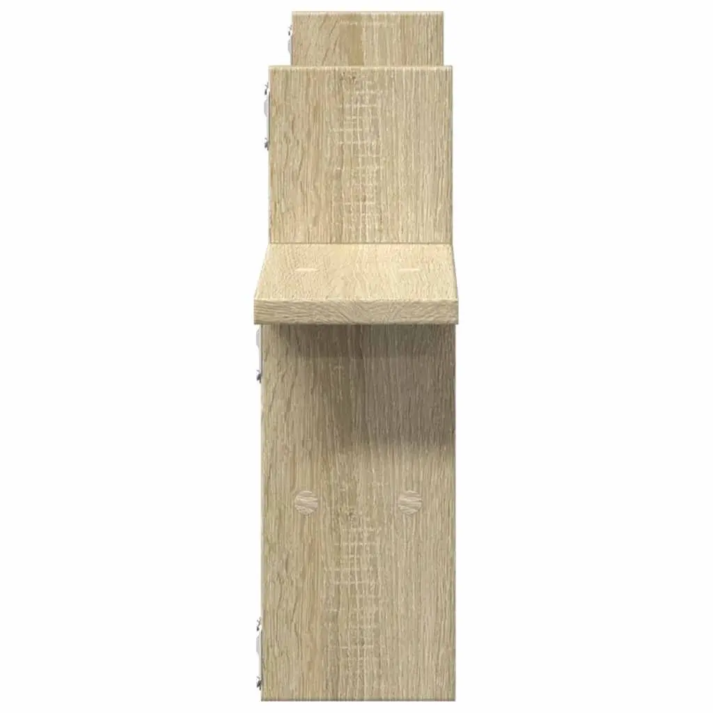 Floating Wall Shelves Engineered Wood Brown 38x12x38 cm Set of 2 Storage Display Organiser Sonoma Oak