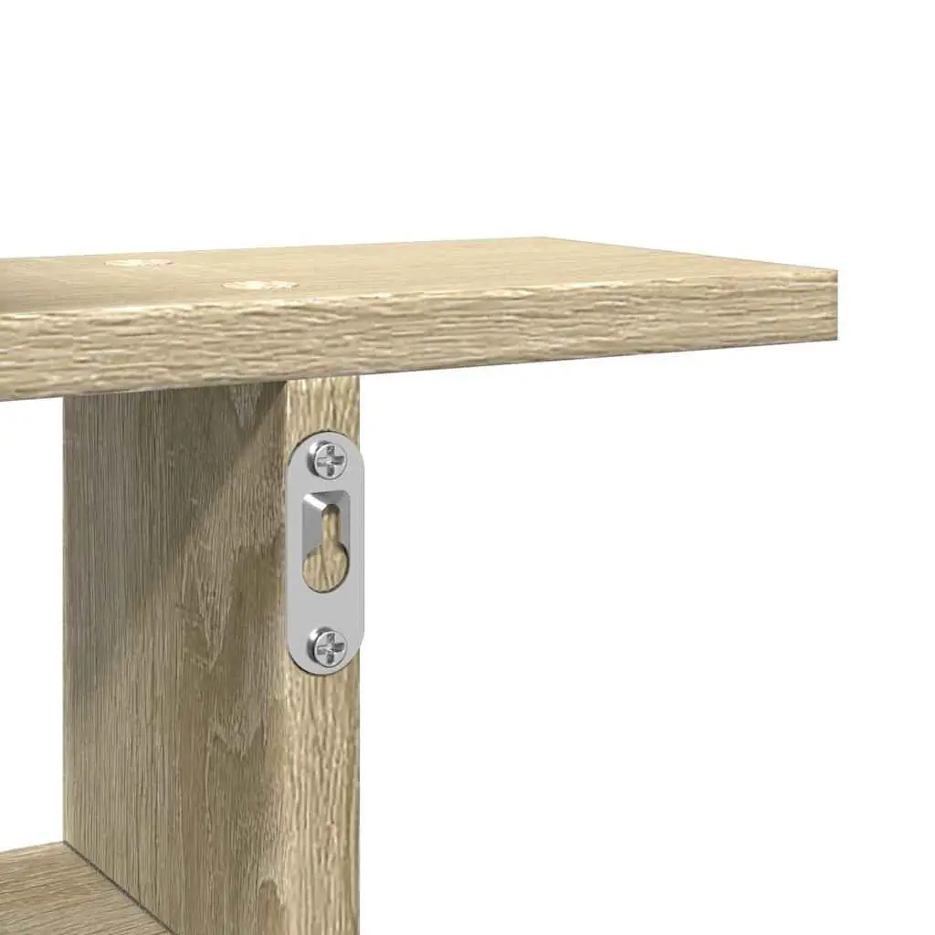 Floating Wall Shelves Engineered Wood Brown 38x12x38 cm Set of 2 Storage Display Organiser Sonoma Oak