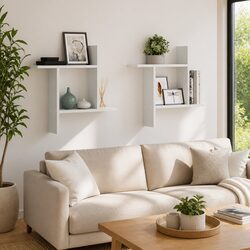 Practical Wall Shelves 2 pc White 50x12x50 cm for Everyday Use