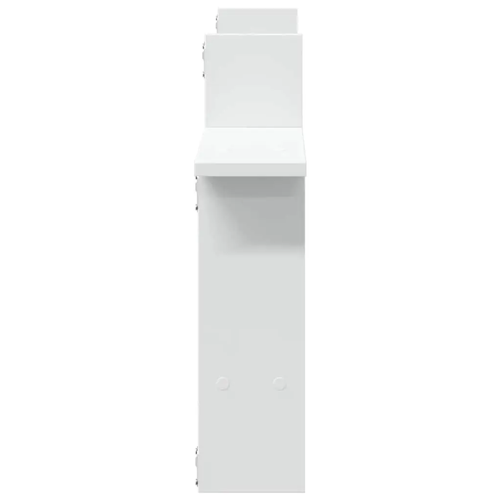2 Piece Wall Shelves Floating Storage Display White Engineered Wood 50x12x50cm