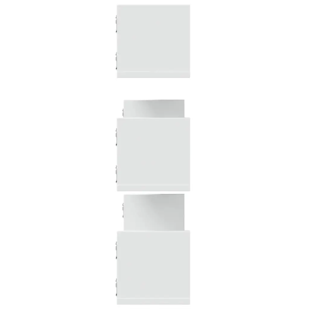 Floating Wall Shelves 3 Pieces Engineered Wood White 80x18x18cm Storage Display
