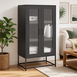 Functional Black Highboard for Home Use