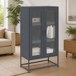 Functional Highboard Storage Cabinet in Anthracite