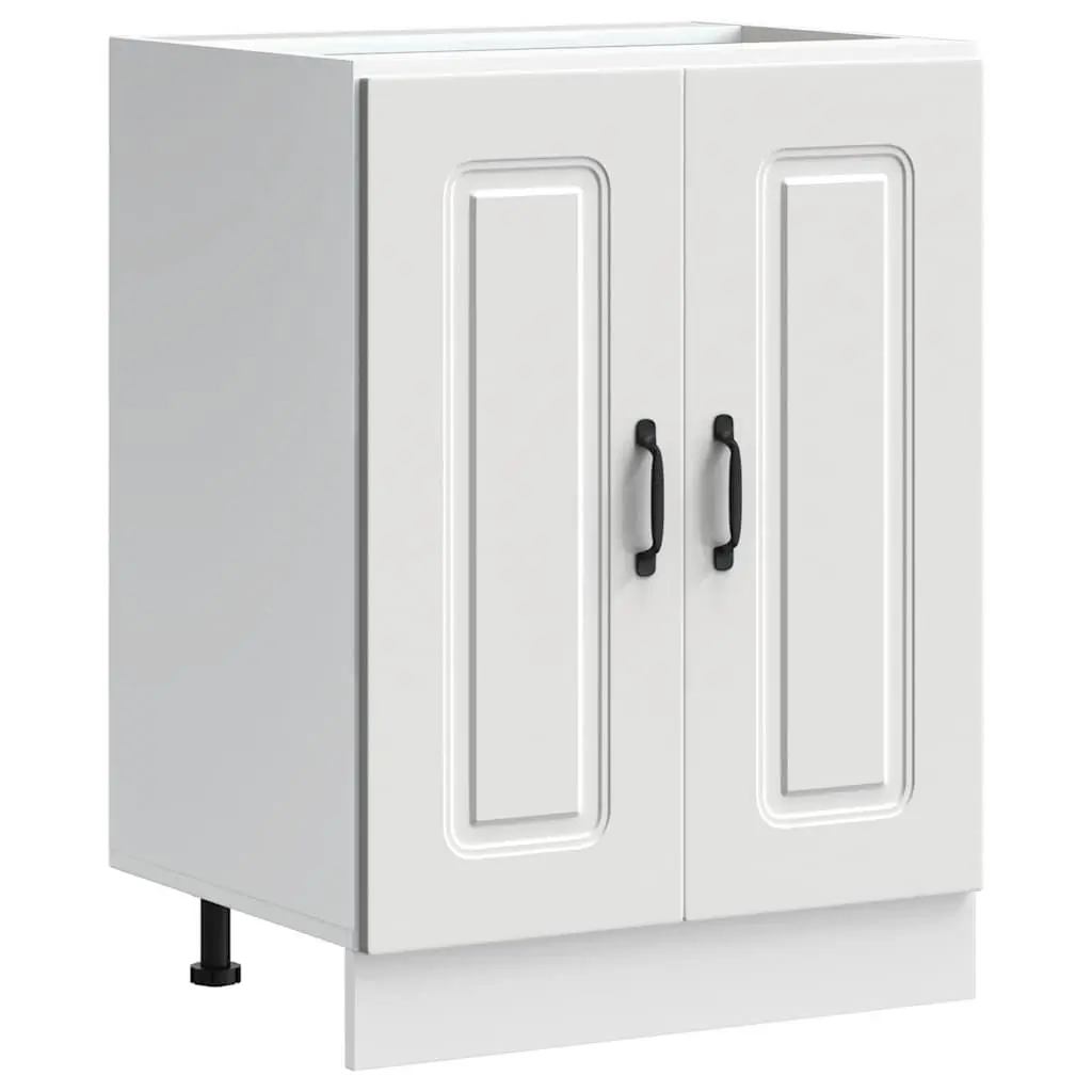Sink Base Cabinet Kitchen Storage White Engineered Wood 60x46x81.5 cm