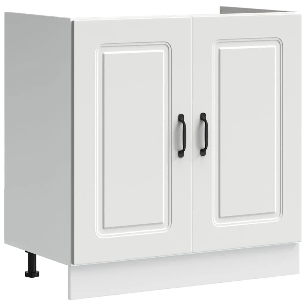 Sink Base Cabinet Engineered Wood 80x46x81.5cm White Organiser