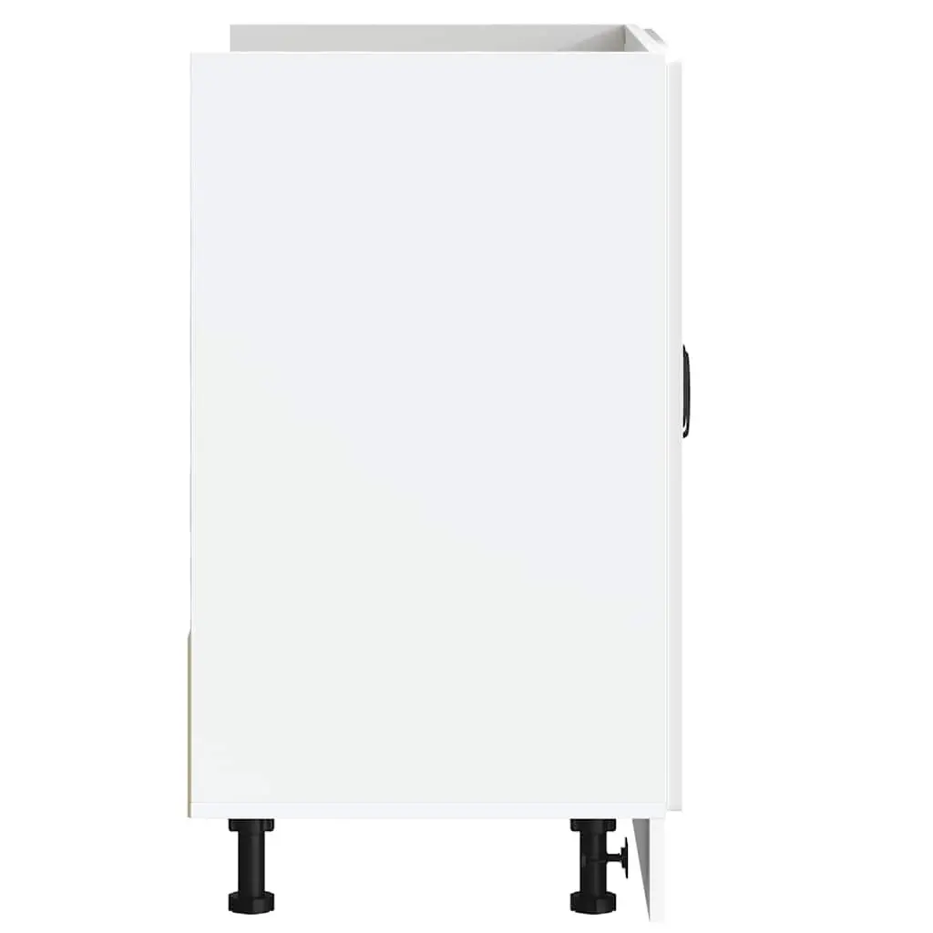 Sink Base Cabinet Engineered Wood High Gloss White 80cm Wide 46cm Deep 81.5cm High